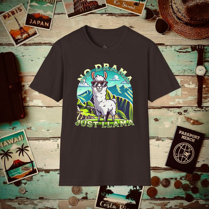 No Drama Just Llama Machu Picchu Peru T-Shirt Dark Chocolate / S