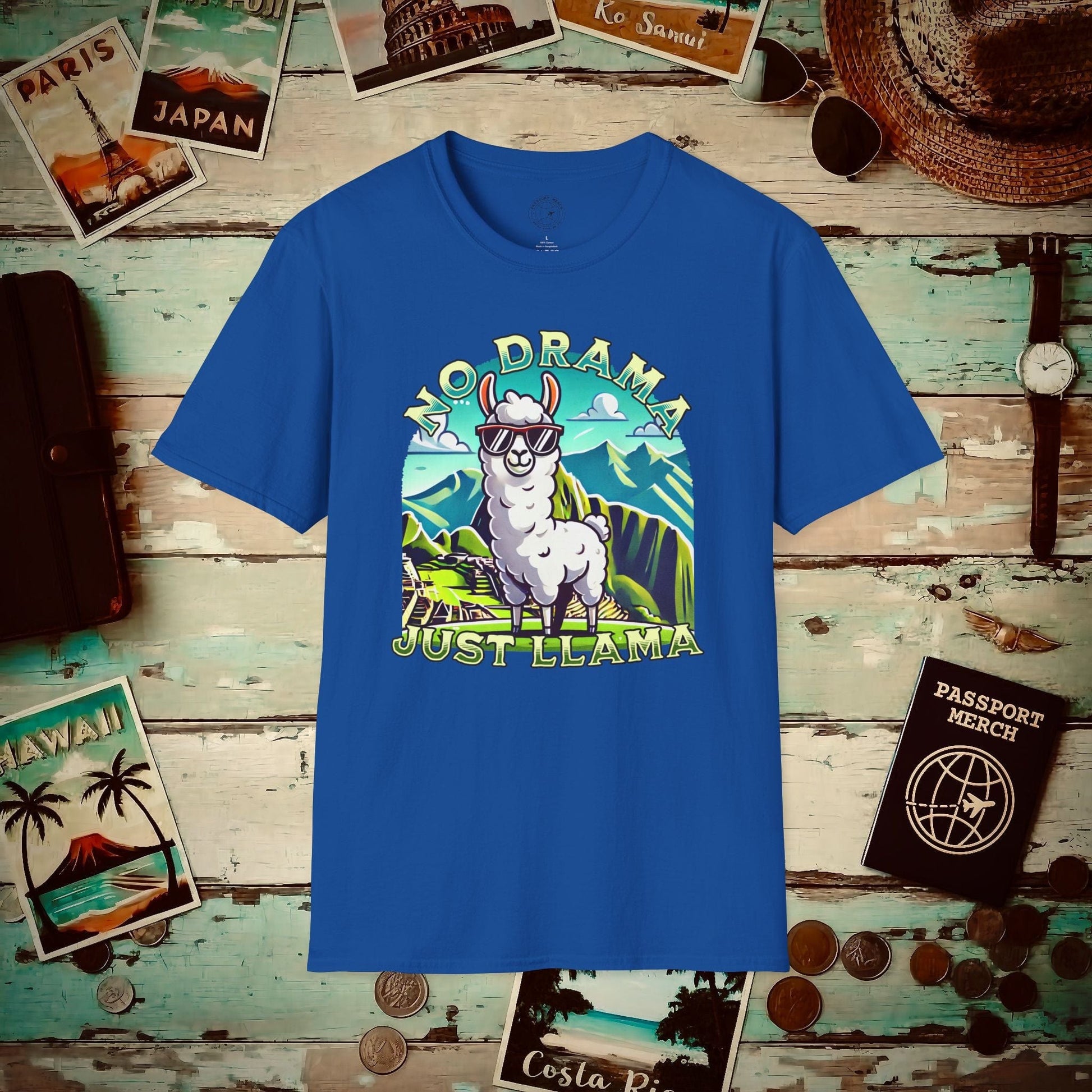 No Drama Just Llama Machu Picchu Peru T-Shirt Royal / S
