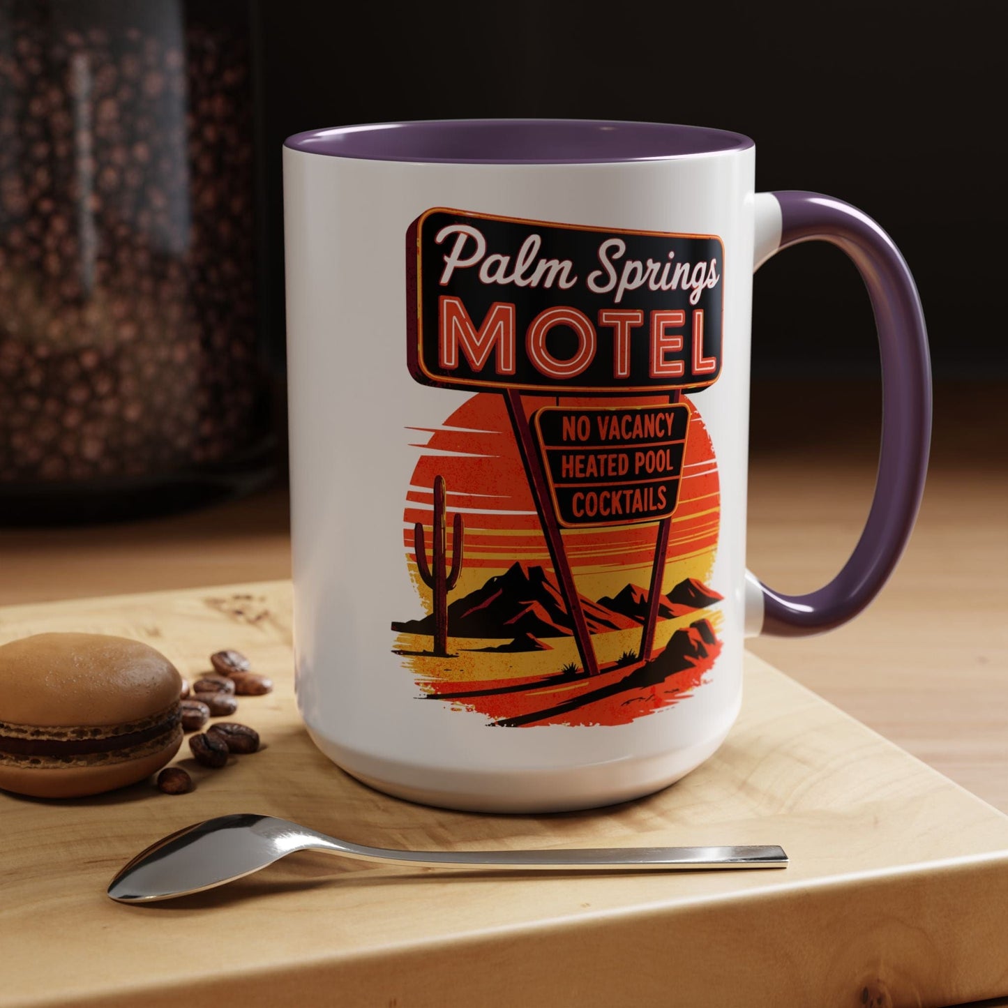 No Vacancy, Palm Springs, California 15oz Mug Purple / 15oz
