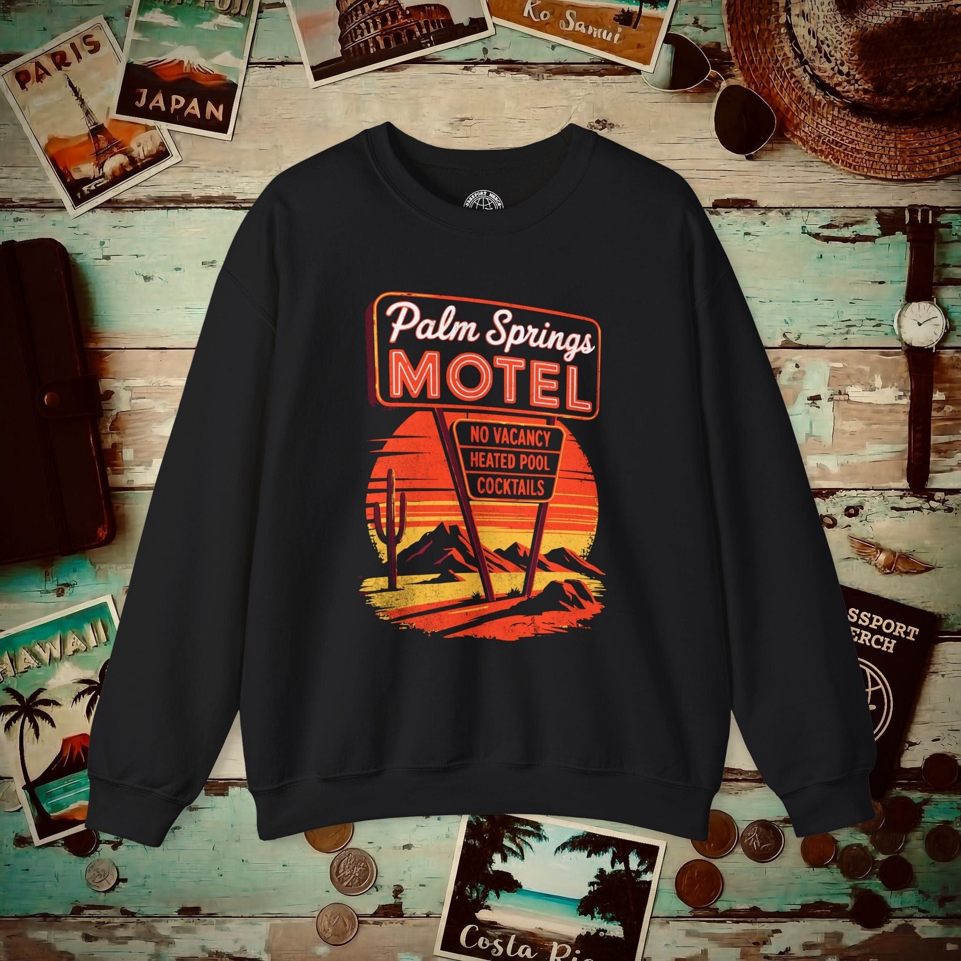 No Vacancy, Palm Springs, California Crewneck Black / S