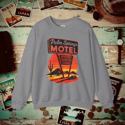 No Vacancy, Palm Springs, California Crewneck Graphite Heather / S