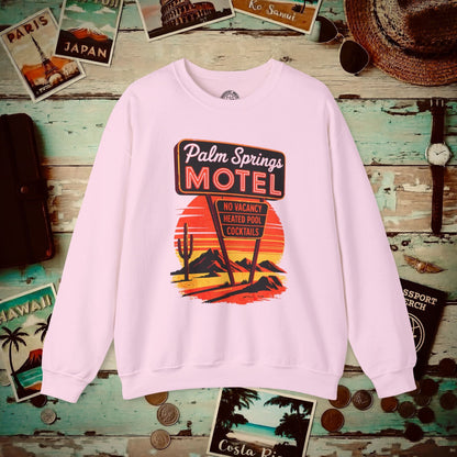 No Vacancy, Palm Springs, California Crewneck Light Pink / S