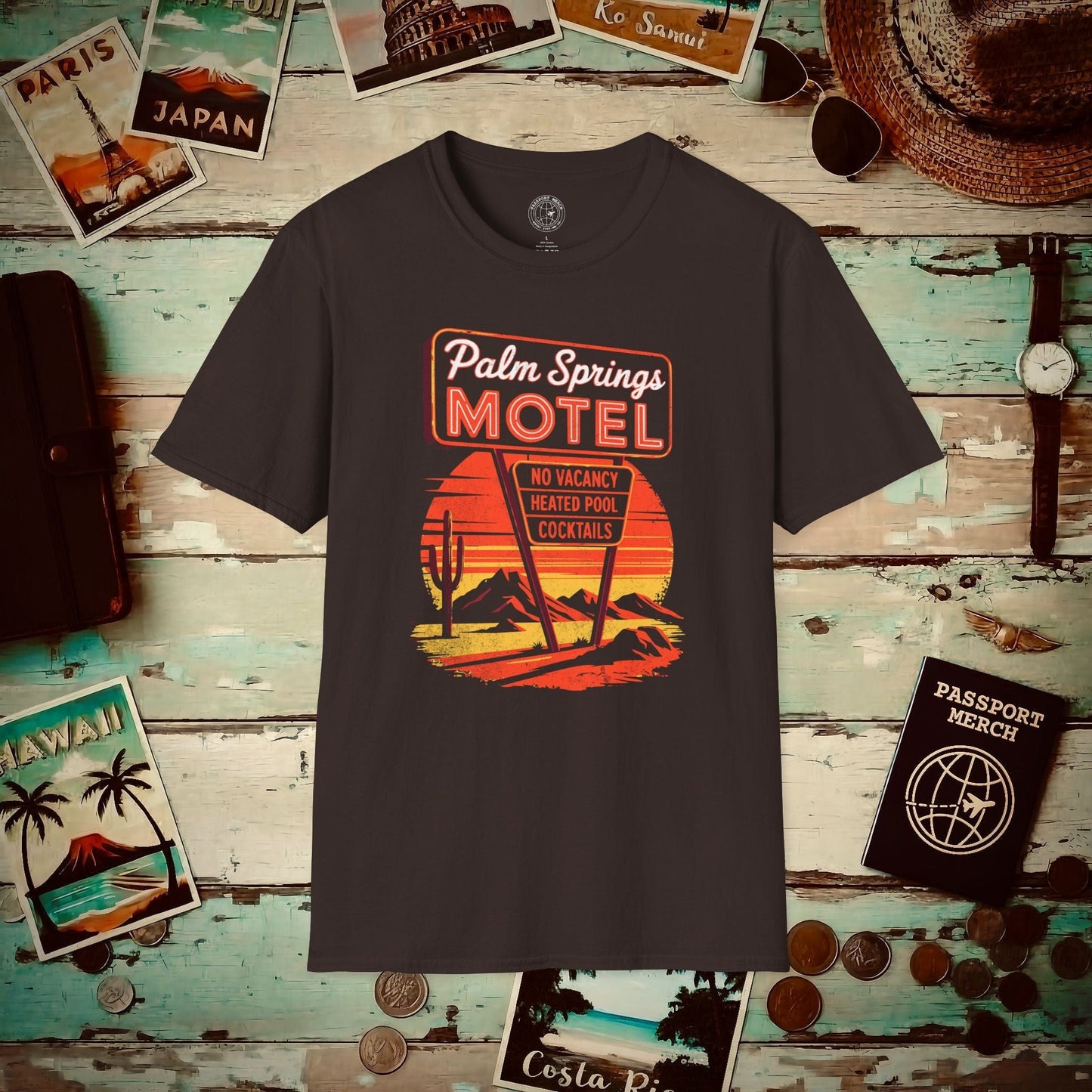 No Vacancy, Palm Springs, California T-Shirt Dark Chocolate / S