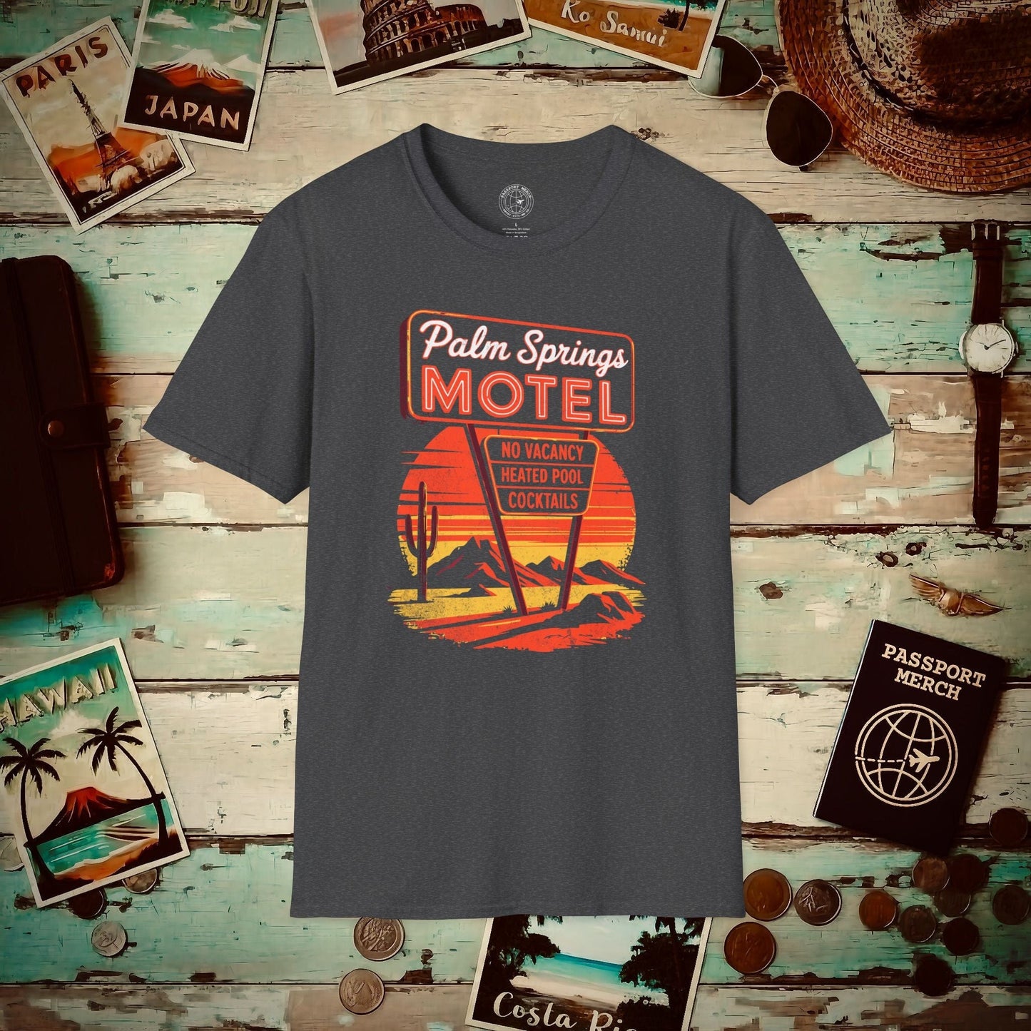 No Vacancy, Palm Springs, California T-Shirt Dark Heather / S