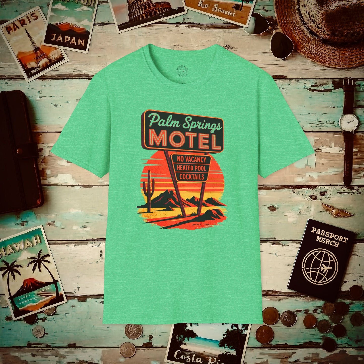 No Vacancy, Palm Springs, California T-Shirt Heather Irish Green / S