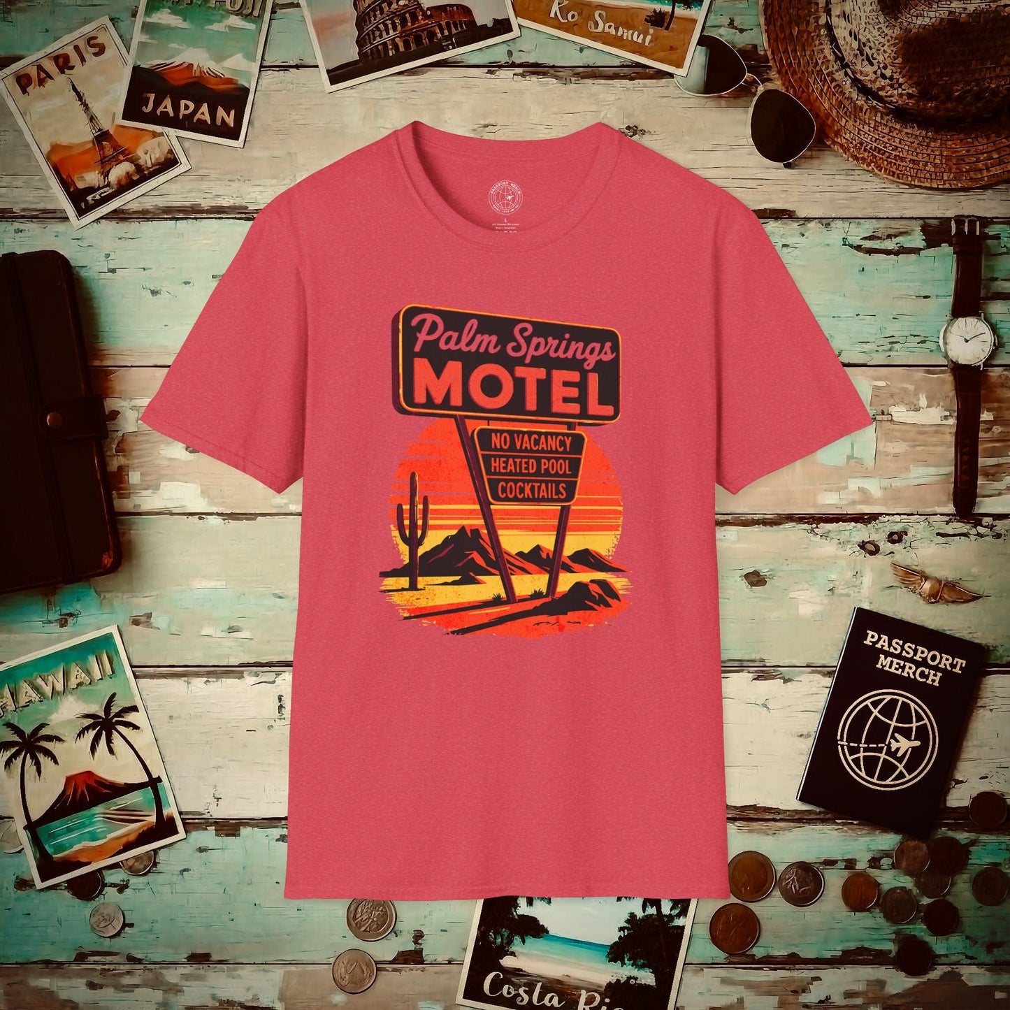 No Vacancy, Palm Springs, California T-Shirt Heather Red / S