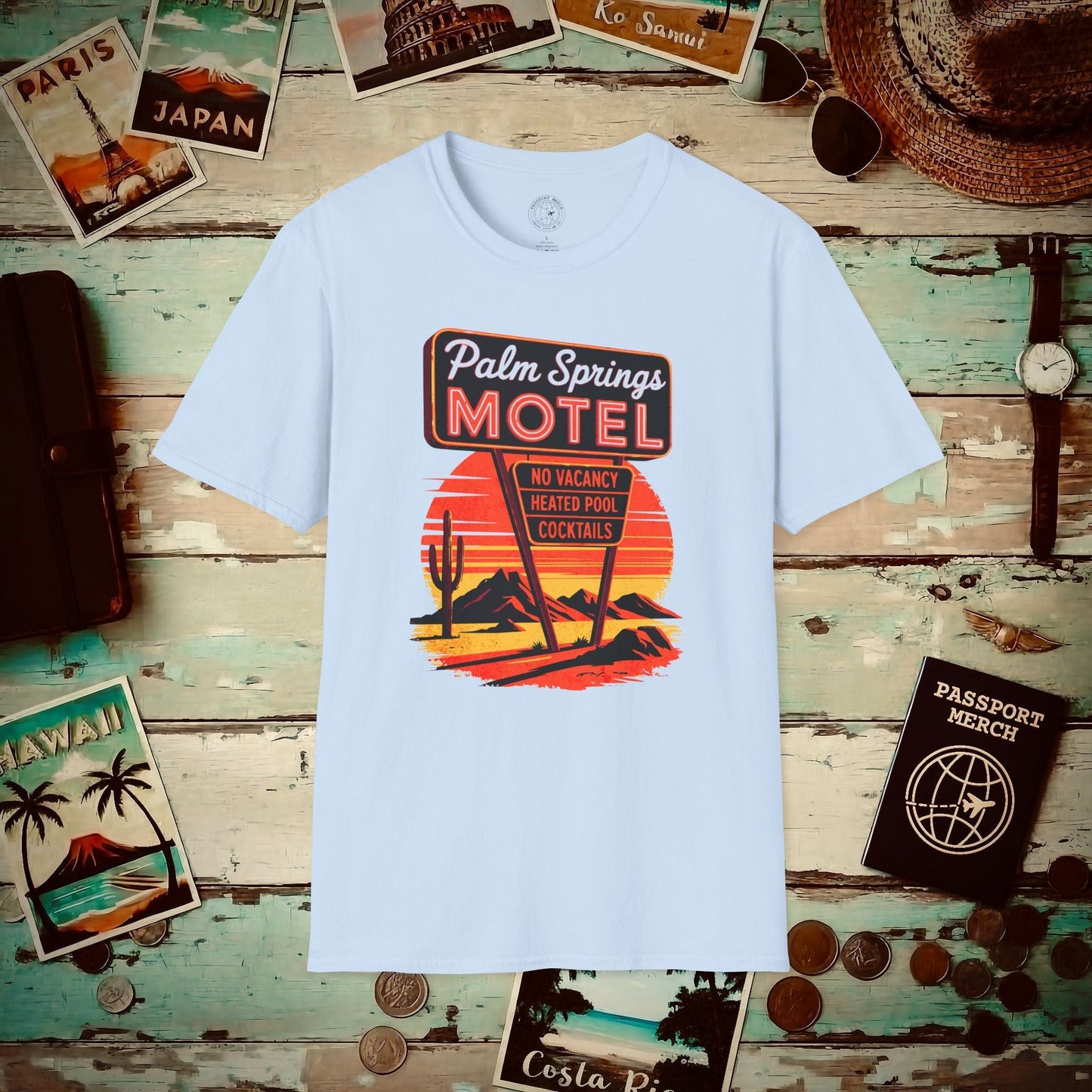 No Vacancy, Palm Springs, California T-Shirt Light Blue / S