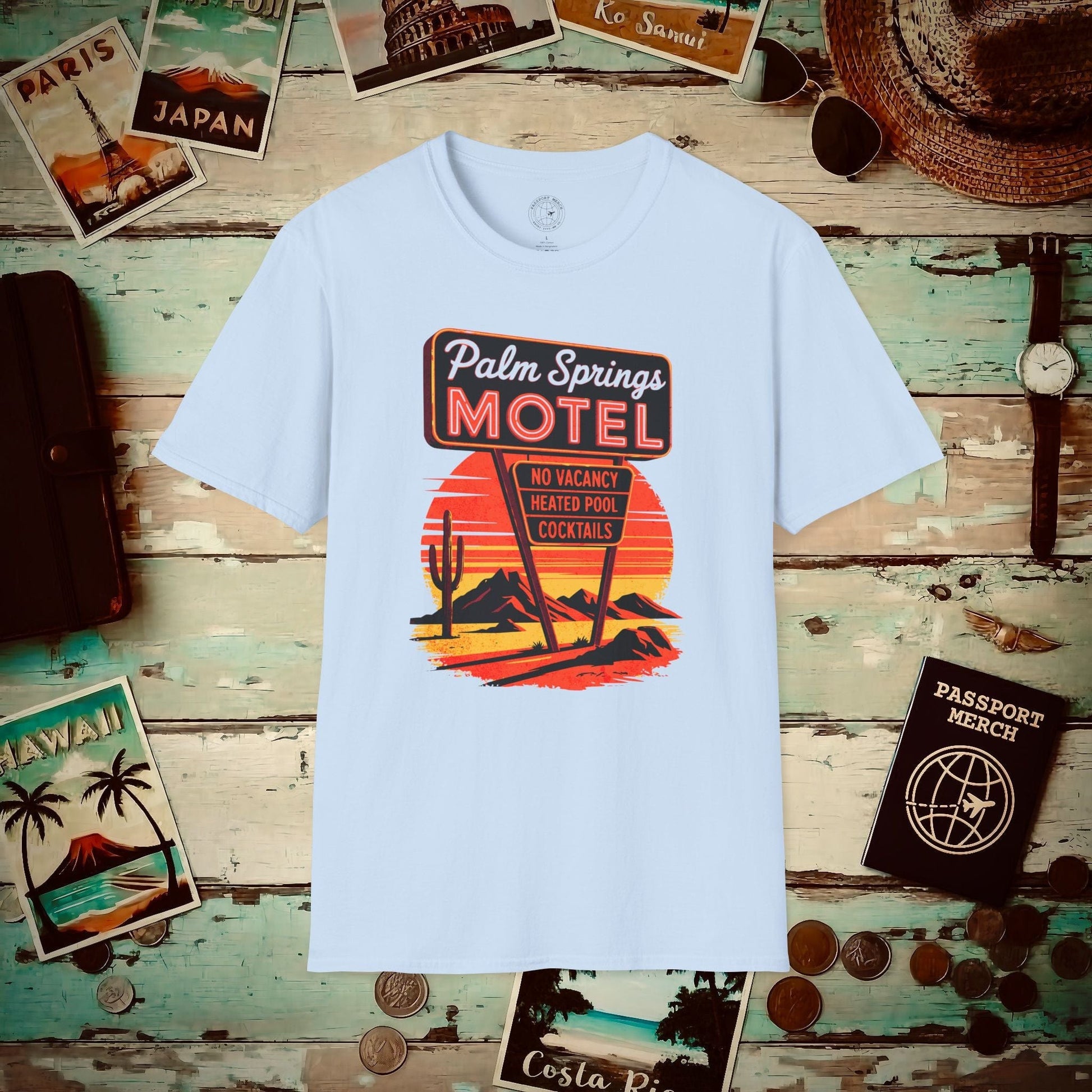 No Vacancy, Palm Springs, California T-Shirt Light Blue / S