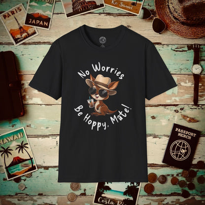 No Worries, Be Hoppy, Mate! Australia T-Shirt Black / S