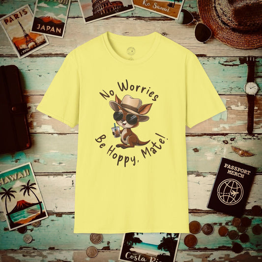 No Worries, Be Hoppy, Mate! Australia T-Shirt Cornsilk / S