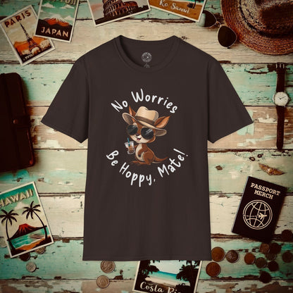 No Worries, Be Hoppy, Mate! Australia T-Shirt Dark Chocolate / S