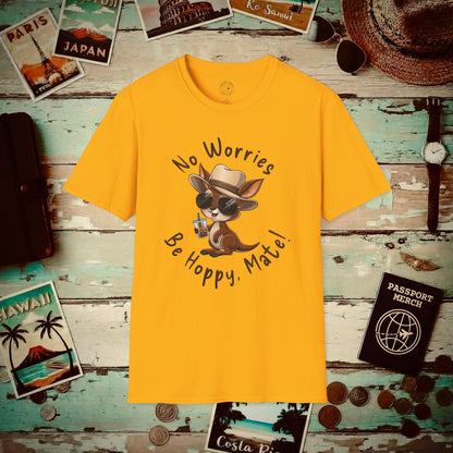 No Worries, Be Hoppy, Mate! Australia T-Shirt Gold / S