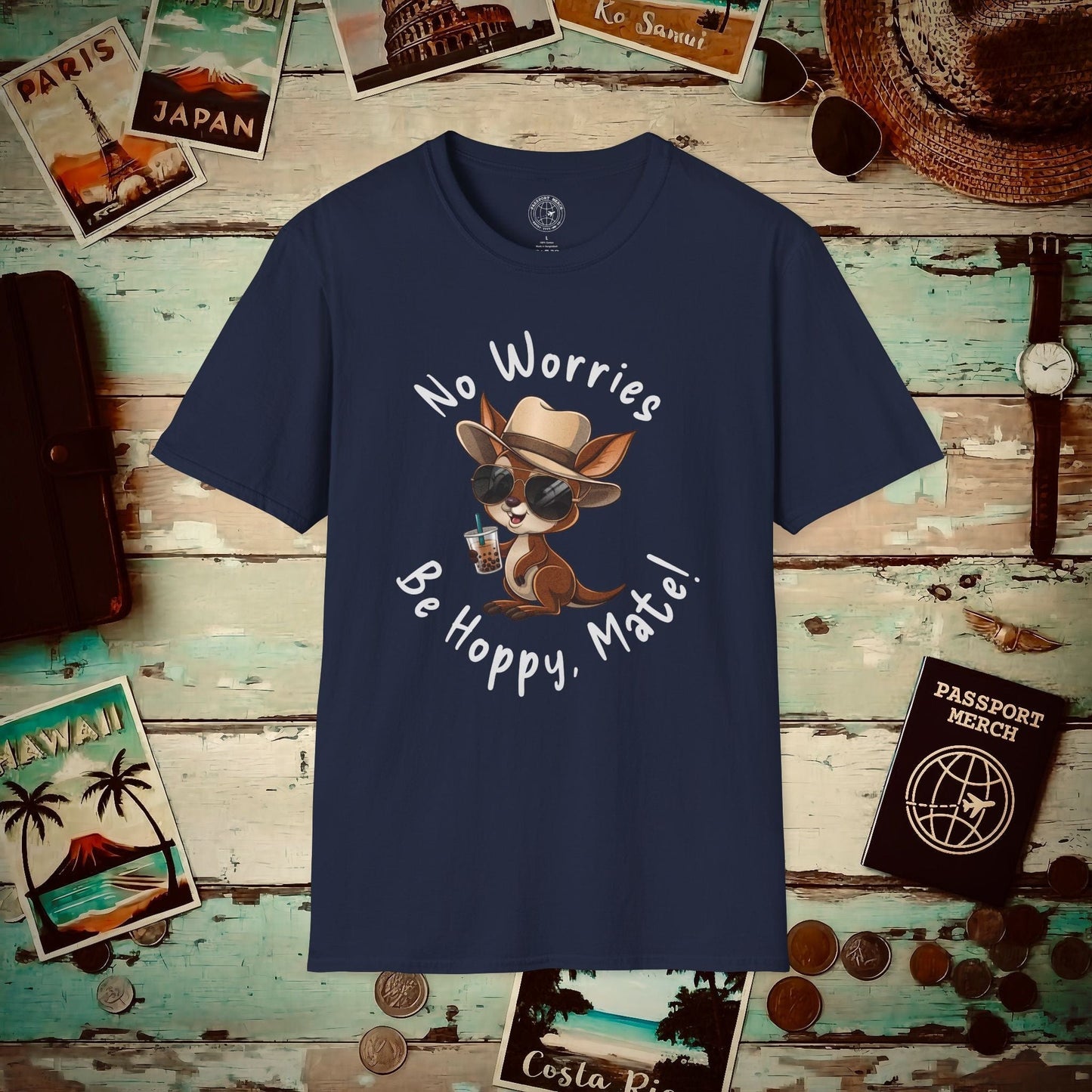 No Worries, Be Hoppy, Mate! Australia T-Shirt Navy / S