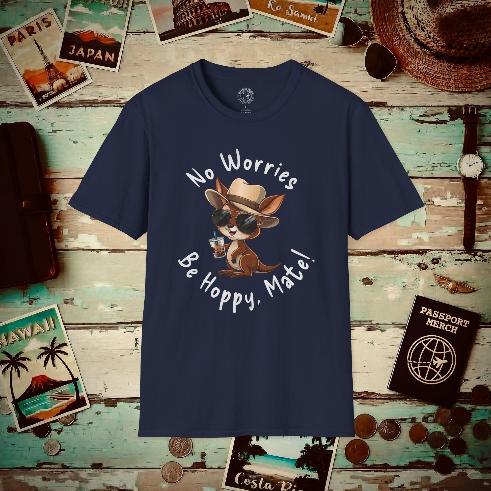 No Worries, Be Hoppy, Mate! Australia T-Shirt Navy / S