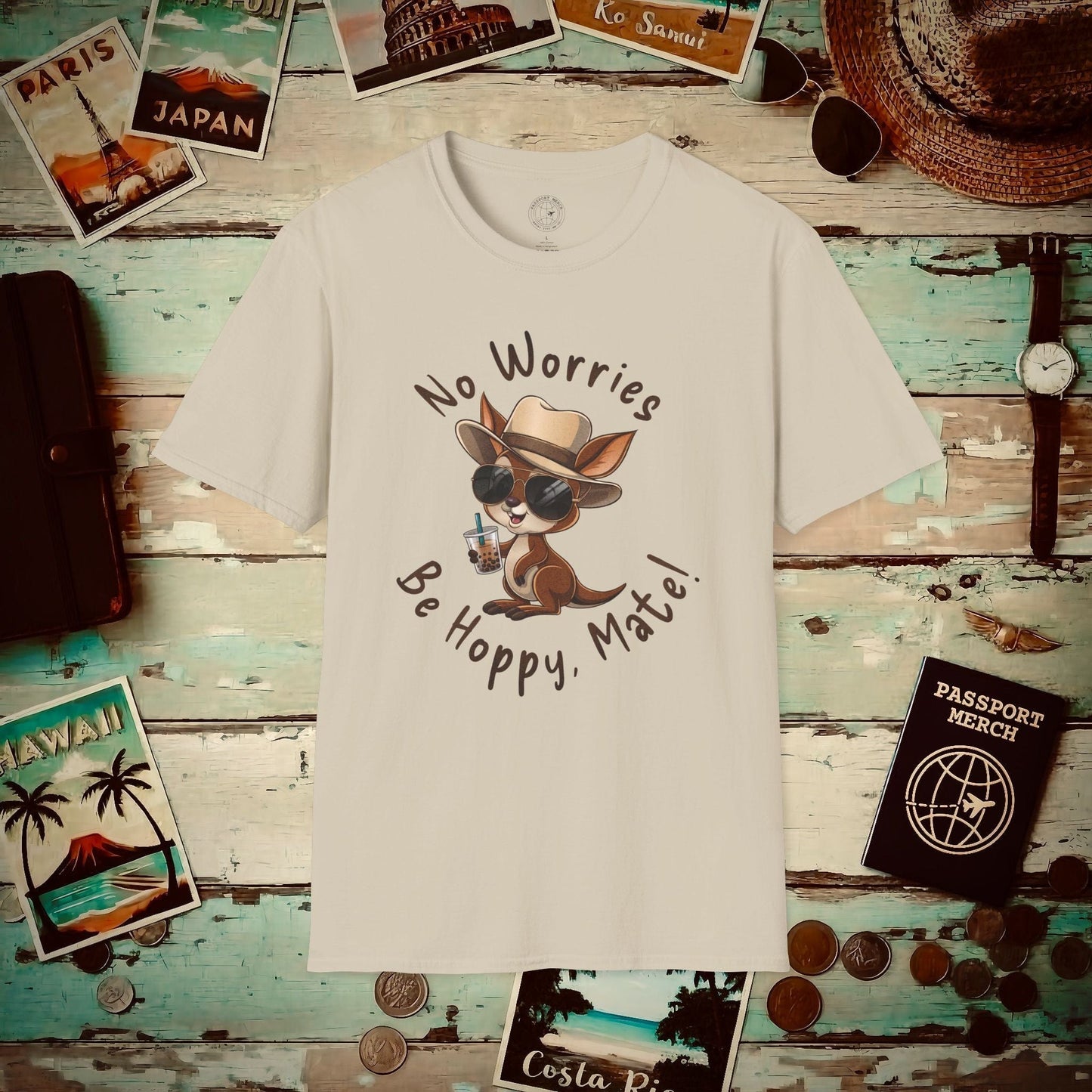No Worries, Be Hoppy, Mate! Australia T-Shirt Sand / S