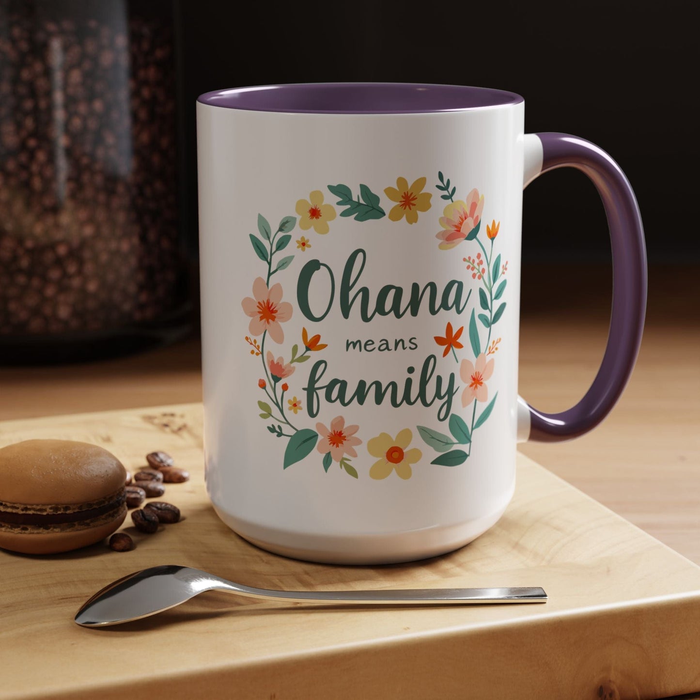 Ohana Means Family, Hawaii 15oz Mug Purple / 15oz