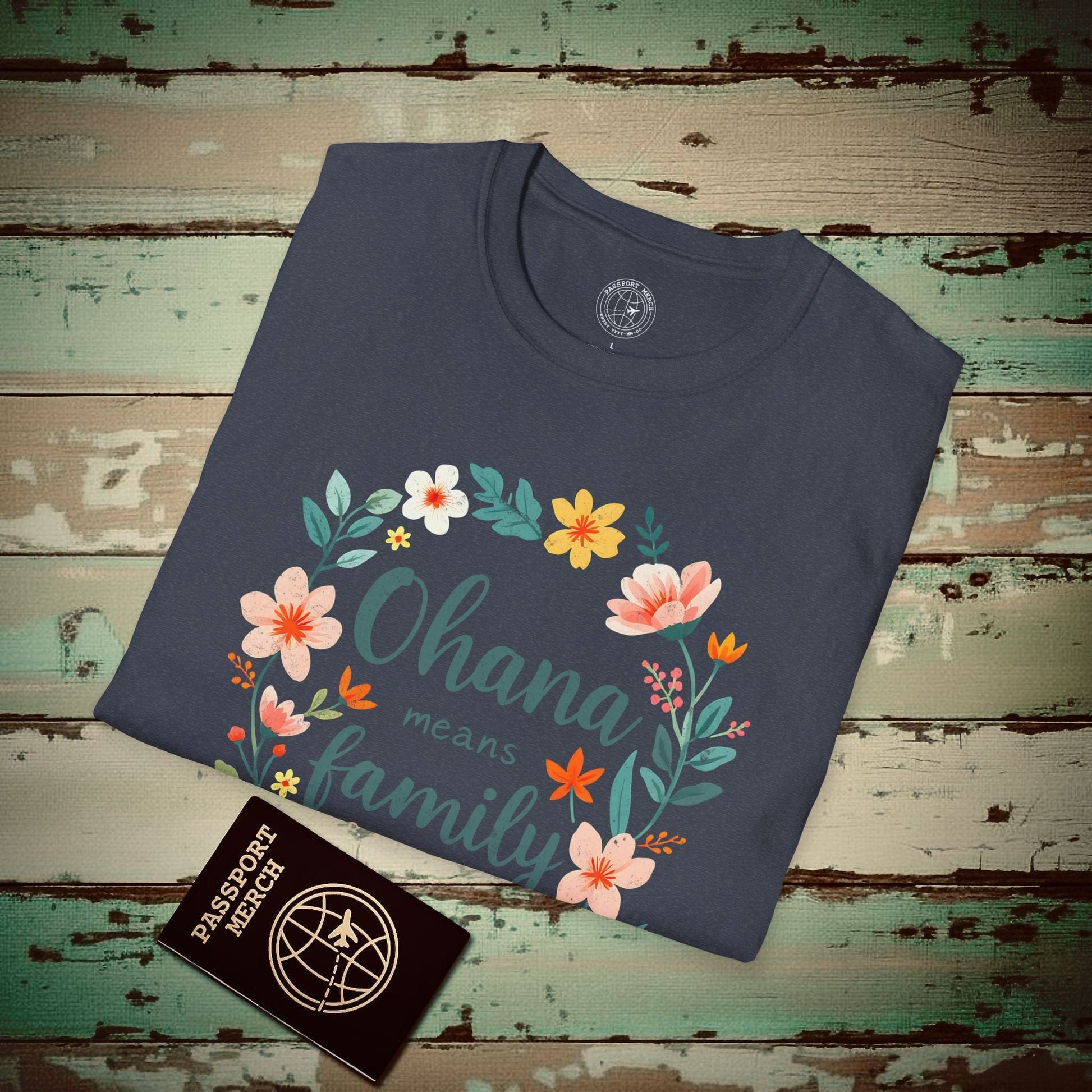 Ohana Means Family, Hawaii T-Shirt Heather Navy / S