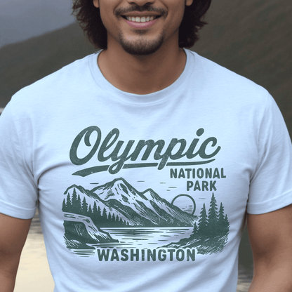 Olympic National Park Vintage Monochrome, Washington T-Shirt White / S