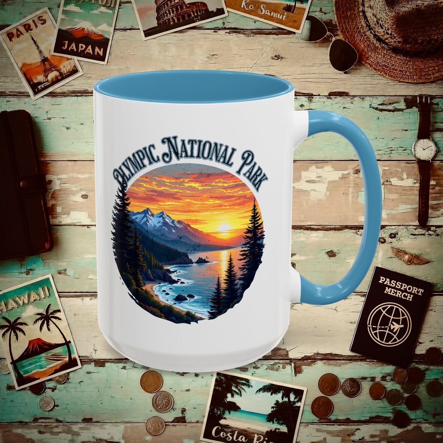 Olympic National Park, Washington 15oz Mug Light Blue / 15oz