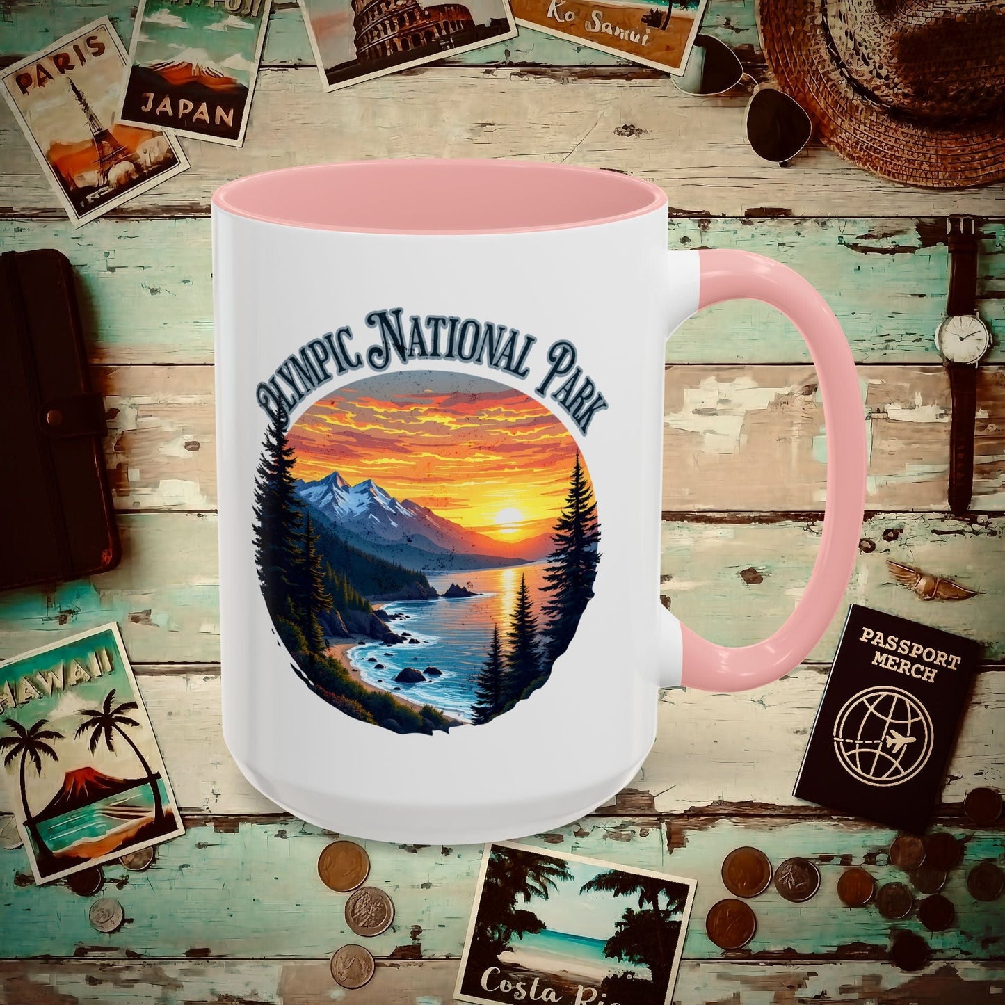 Olympic National Park, Washington 15oz Mug Pink / 15oz