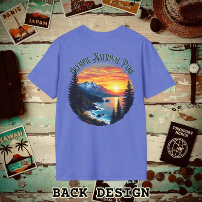 Olympic National Park, Washington, Back Print T-Shirt Heather Royal / S