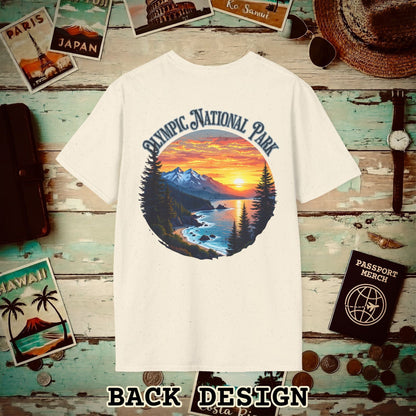 Olympic National Park, Washington, Back Print T-Shirt Natural / S