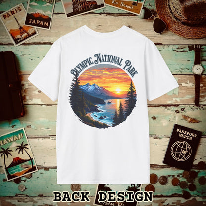 Olympic National Park, Washington, Back Print T-Shirt White / S
