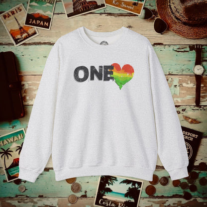 One Heart, Jamaican Reggae Crewneck Ash / S