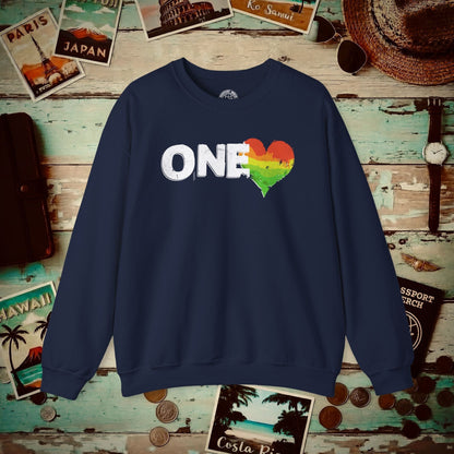 One Heart, Jamaican Reggae Crewneck Navy / S