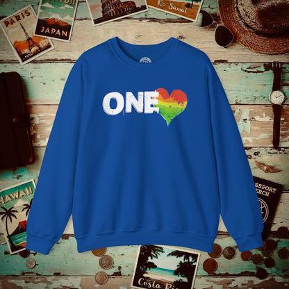 One Heart, Jamaican Reggae Crewneck Royal / S