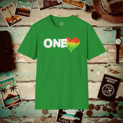 One Heart, Jamaican Reggae T-Shirt Irish Green / S
