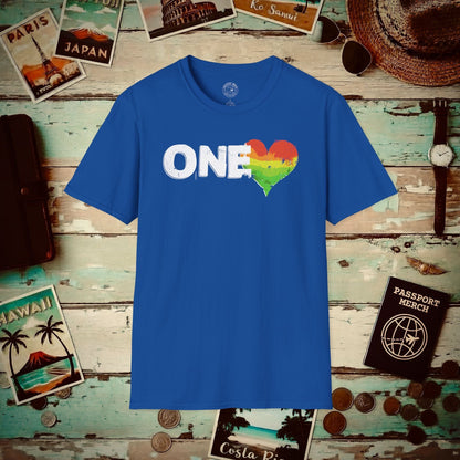 One Heart, Jamaican Reggae T-Shirt Royal / S