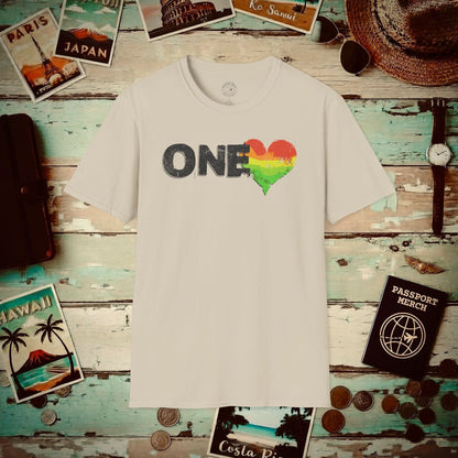 One Heart, Jamaican Reggae T-Shirt Sand / S