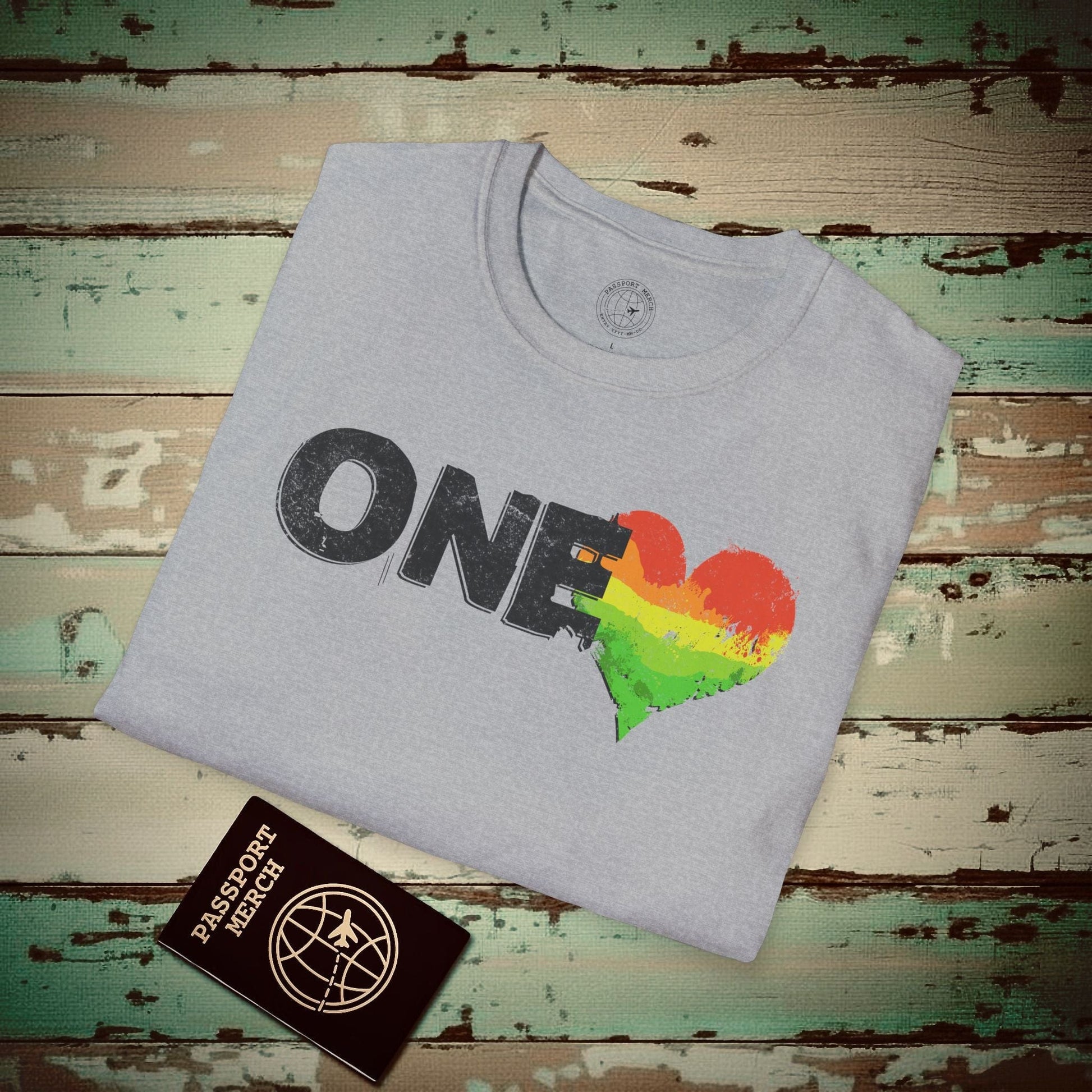 One Heart, Jamaican Reggae T-Shirt Sport Grey / S