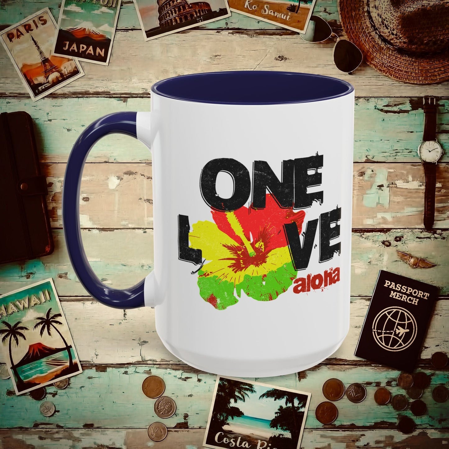 One Love, Aloha, Hawaii 15oz Mug Navy / 15oz