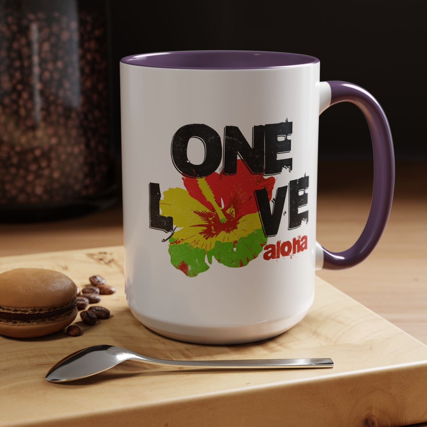 One Love, Aloha, Hawaii 15oz Mug Purple / 15oz