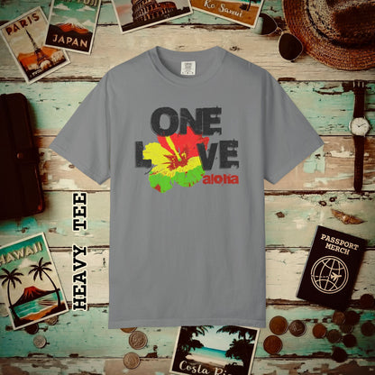 One Love, Aloha, Hawaii Heavy Tee Grey / S