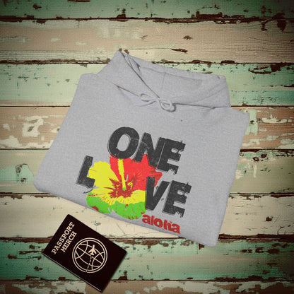 One Love, Aloha, Hawaii Hoodie Sport Grey / S