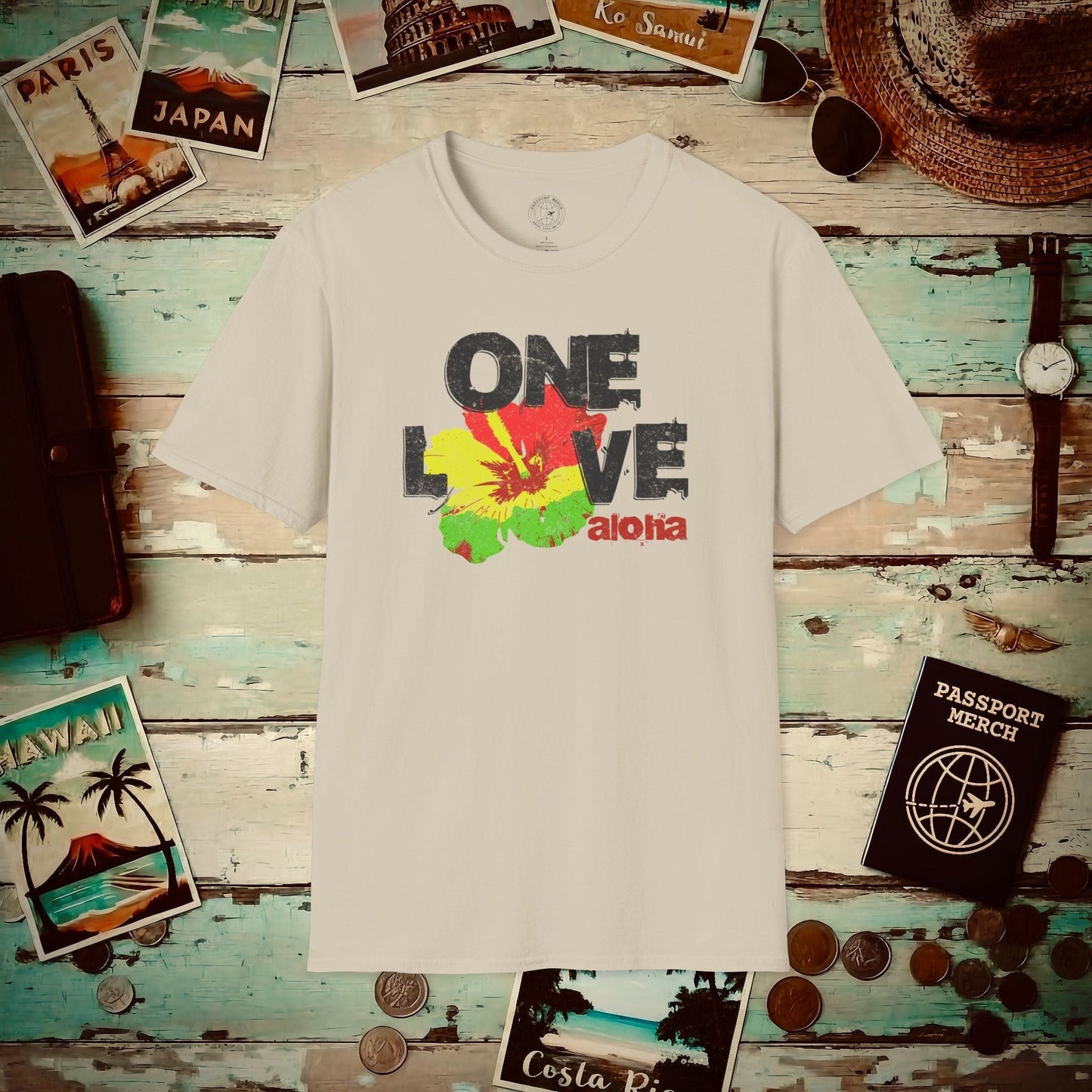 One Love, Aloha, Hawaii T-Shirt Sand / S