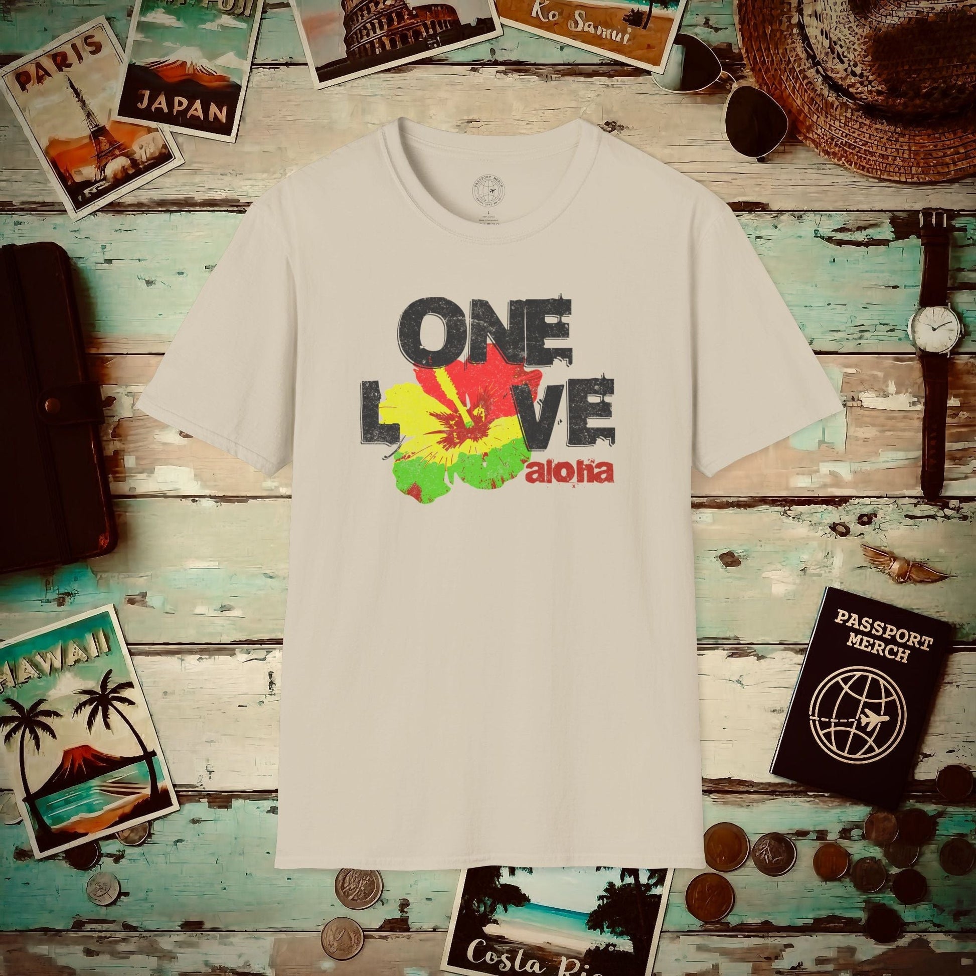 One Love, Aloha, Hawaii T-Shirt Sand / S