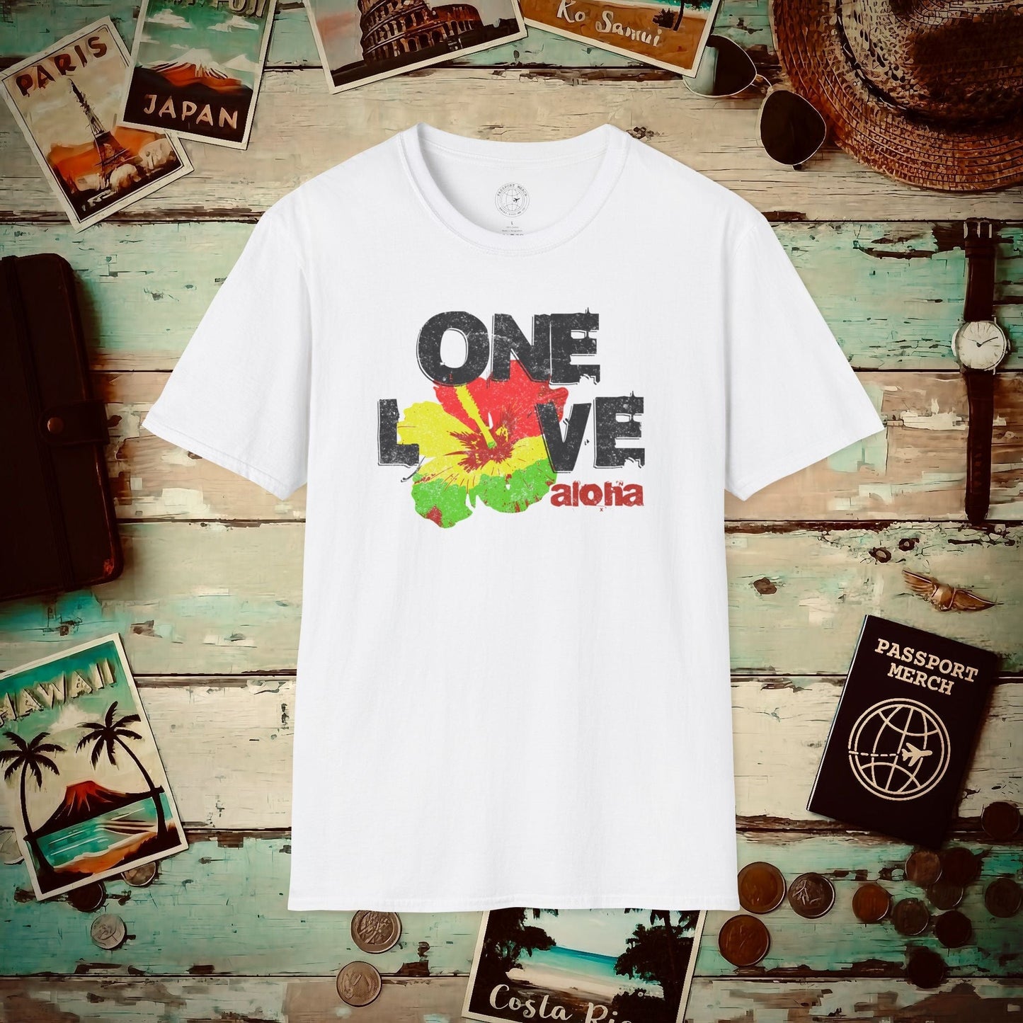 One Love, Aloha, Hawaii T-Shirt White / S