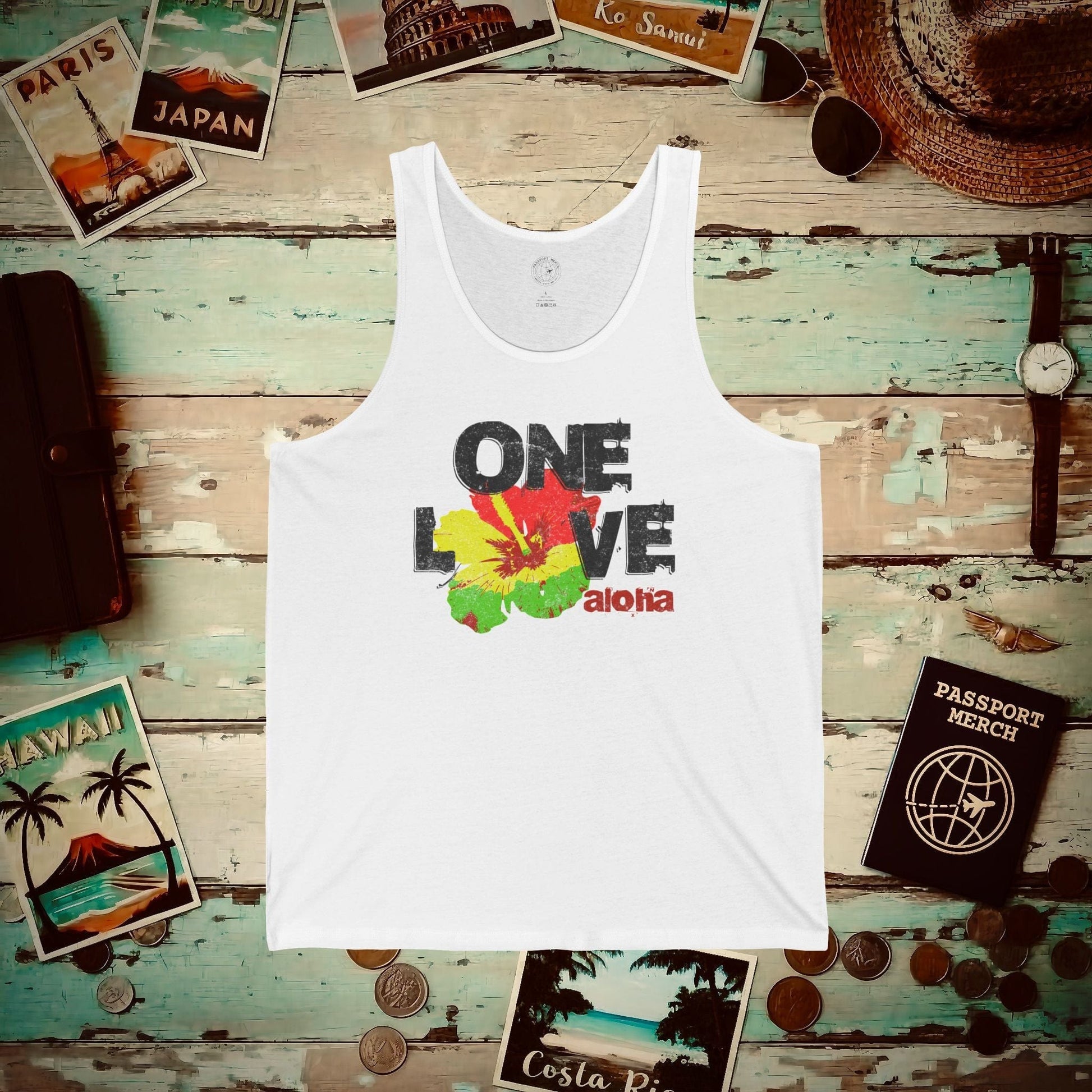 One Love, Aloha, Hawaii Tank Top White / XS