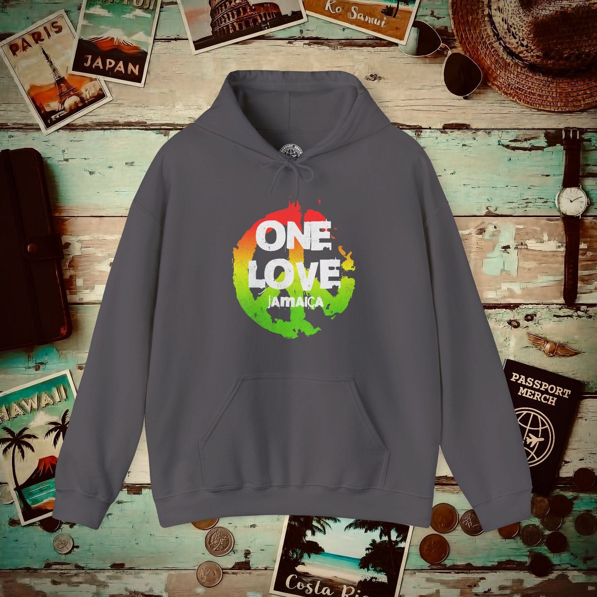 One Love, Jamaica Hoodie Charcoal / S