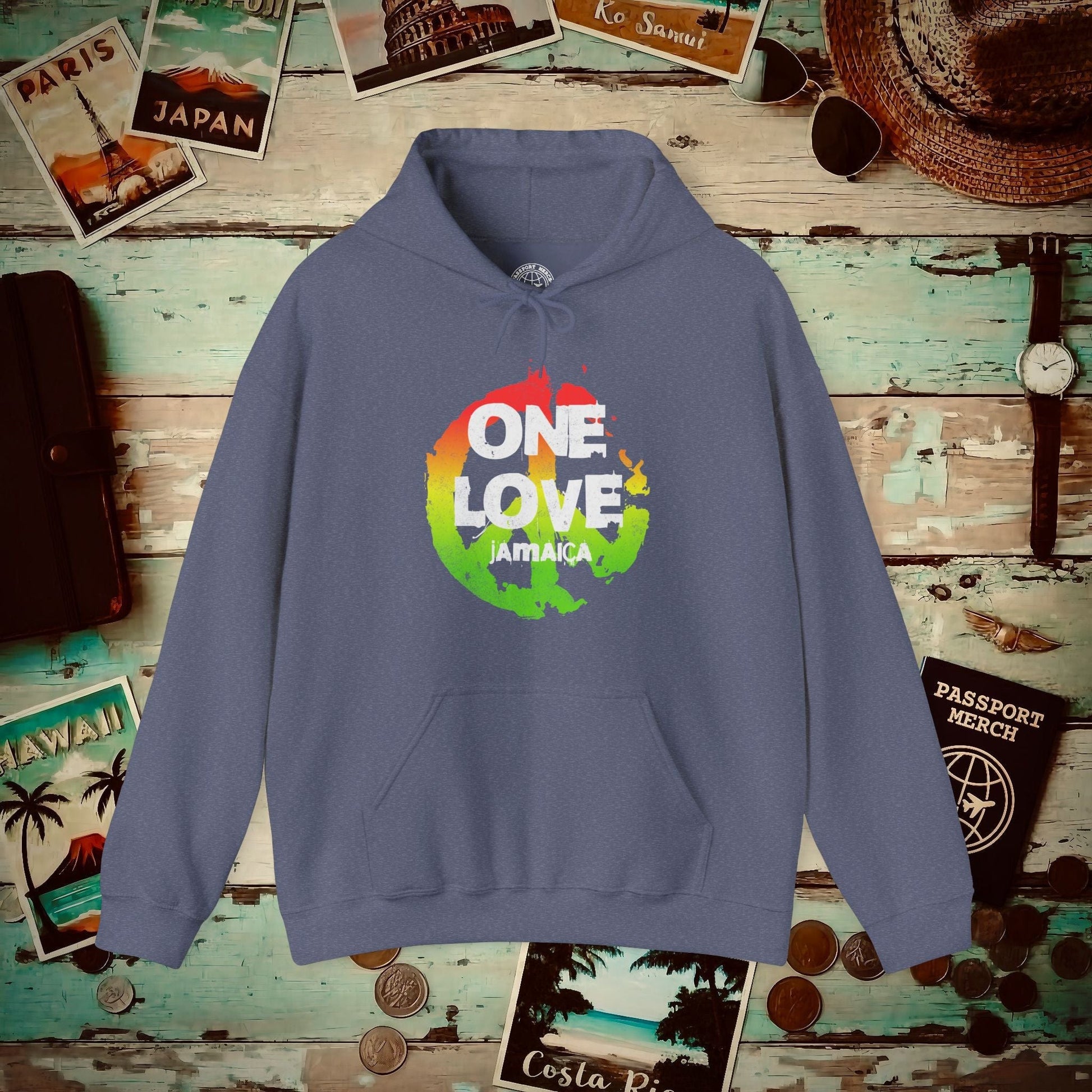 One Love, Jamaica Hoodie Heather Navy / S