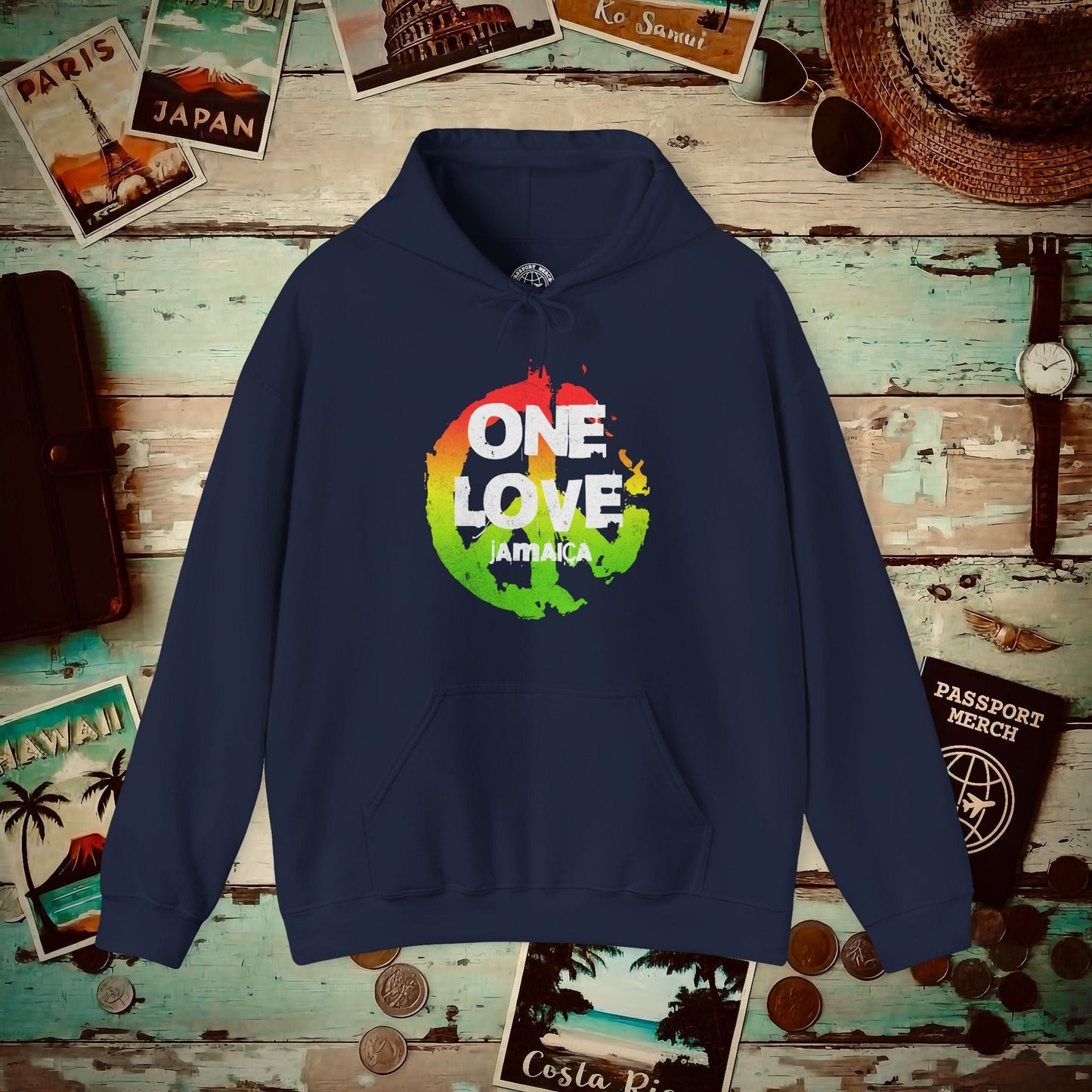 One Love, Jamaica Hoodie Navy / S