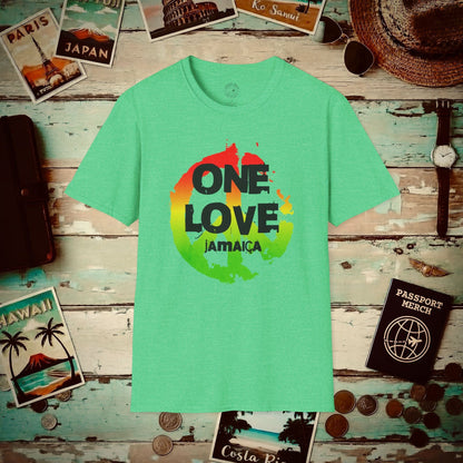 One Love, Jamaica T-Shirt Heather Irish Green / S