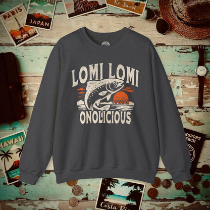 Onolicious Lomi Lomi Salmon, Hawaii Crewneck Dark Heather / S