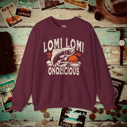 Onolicious Lomi Lomi Salmon, Hawaii Crewneck Maroon / S