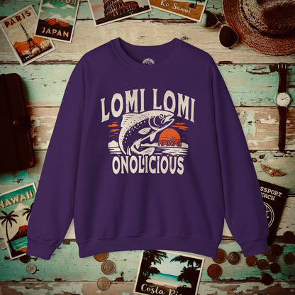 Onolicious Lomi Lomi Salmon, Hawaii Crewneck Purple / S