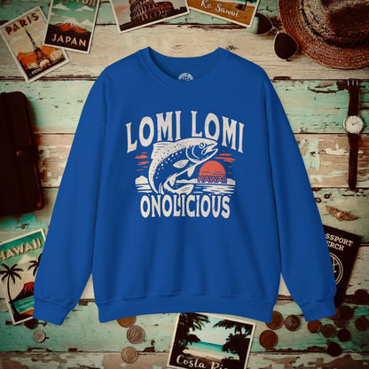 Onolicious Lomi Lomi Salmon, Hawaii Crewneck Royal / S